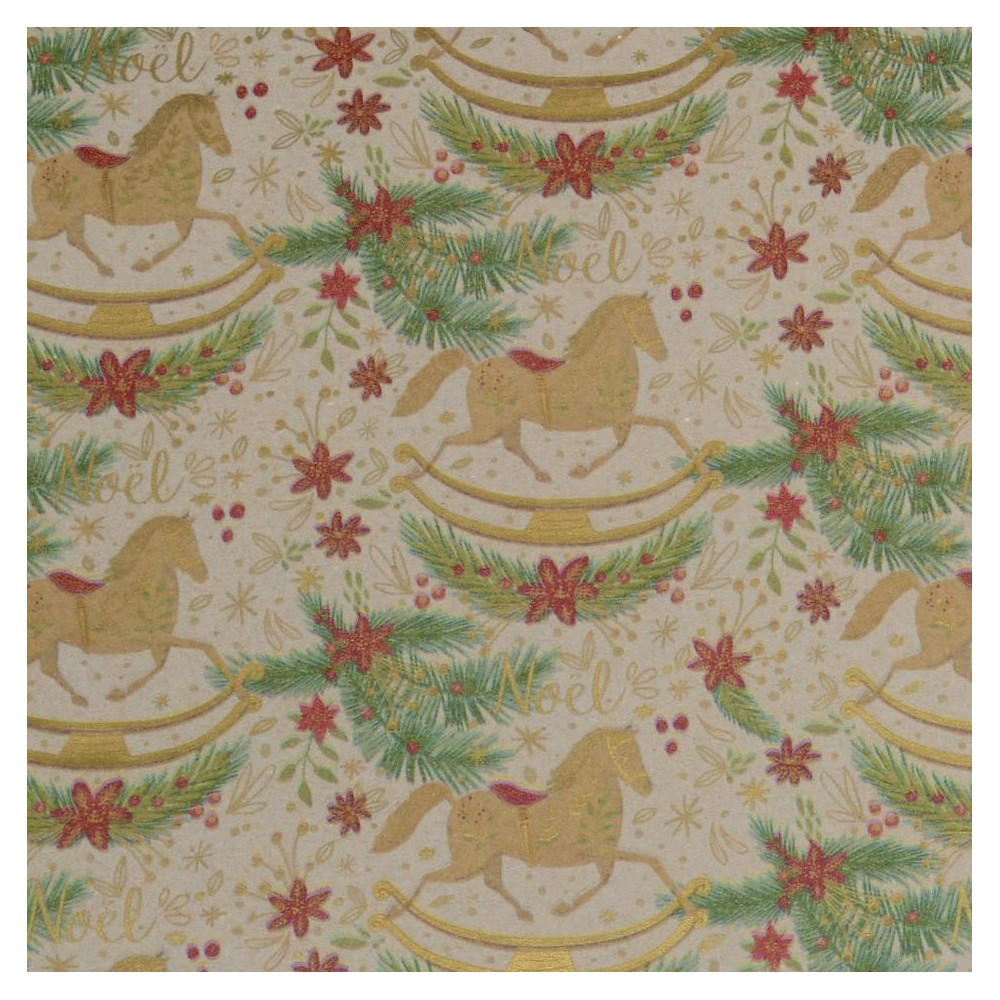 ROTOLO CM.100X25MT. CARTA ROCKING HORSE CREAM